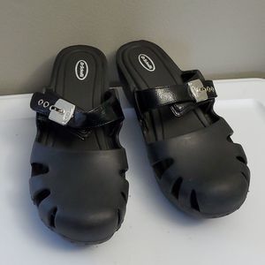 Dr. Scholl's Women's Dance Go Play Fell Crazy Good Black Clogs Sz 10